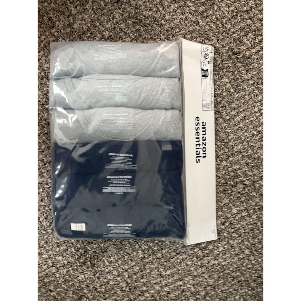 amazon essentials mens 6 pc tee shirt 3 gray 3 navy size large